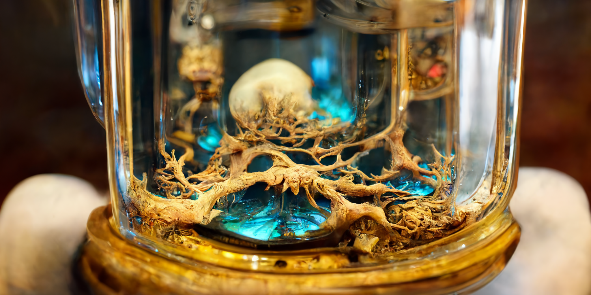 In an hourglass I cannot turn upside down – blue and gold