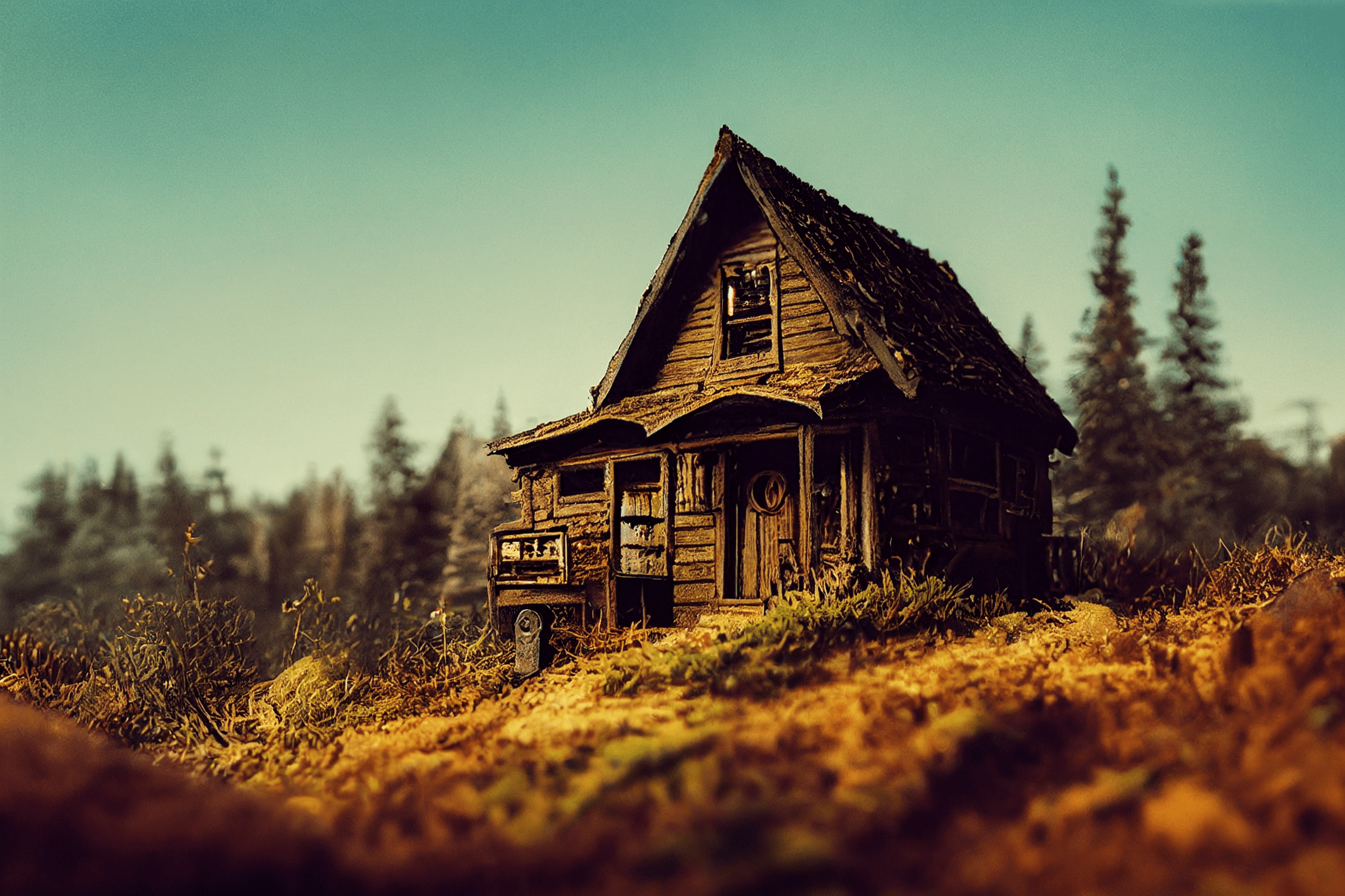 Way back a year ago – Cabincore miniature cabin on a hill