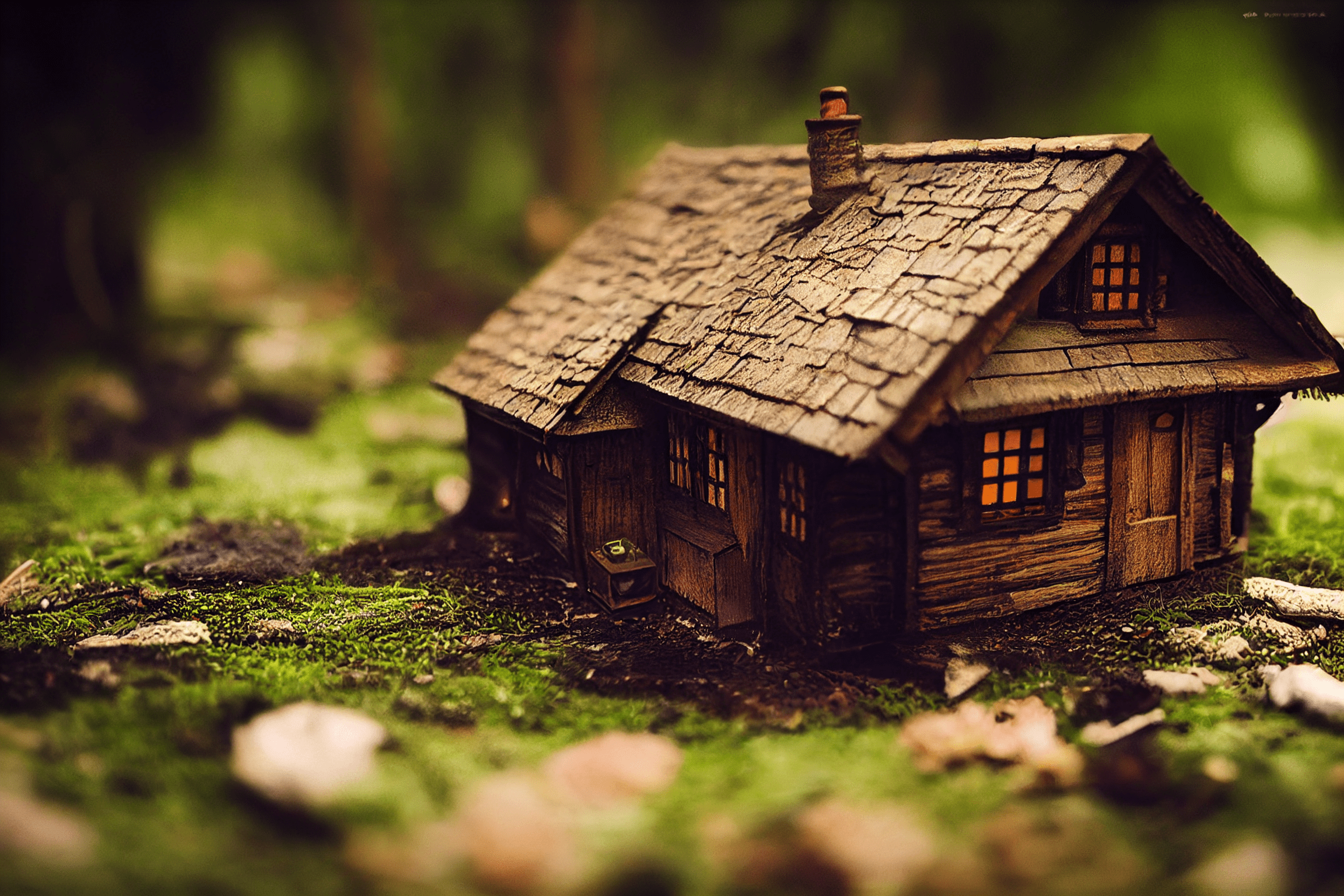 Way back a year ago – Cabincore miniature cabin in the woods