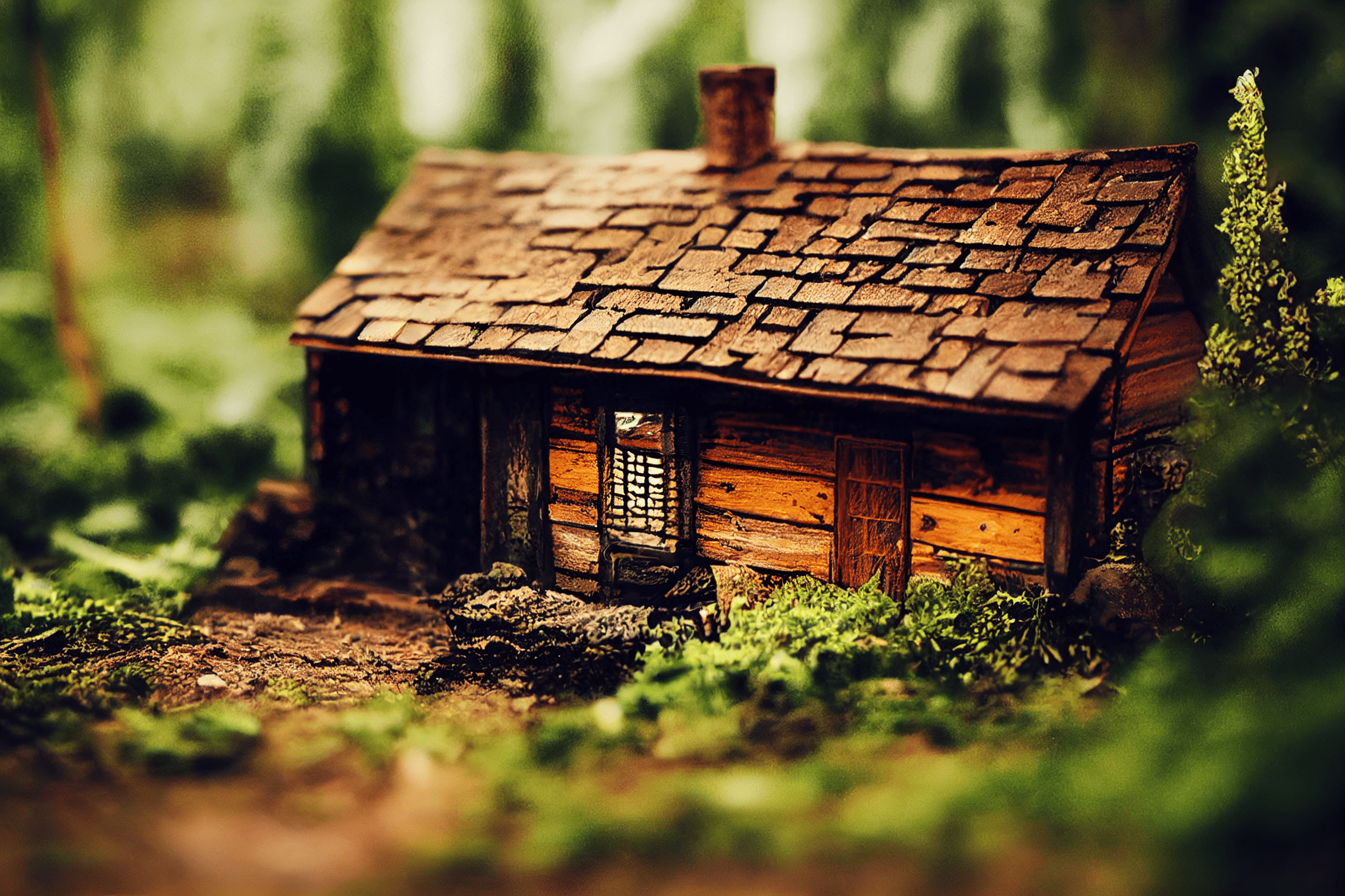 Way back a year ago – Cabincore miniature cabin with a miniature tree