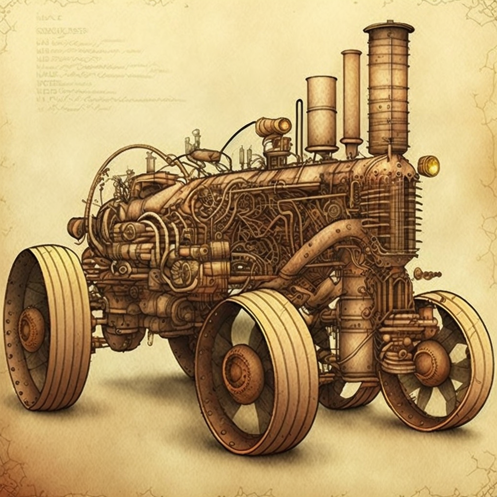 Steampunk tractor schematic 2