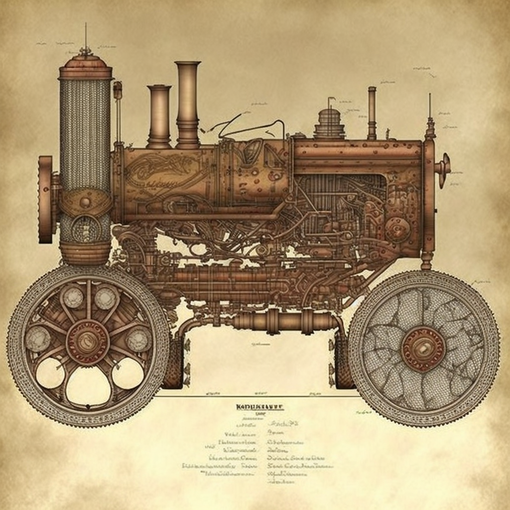 Steampunk tractor schematic 3