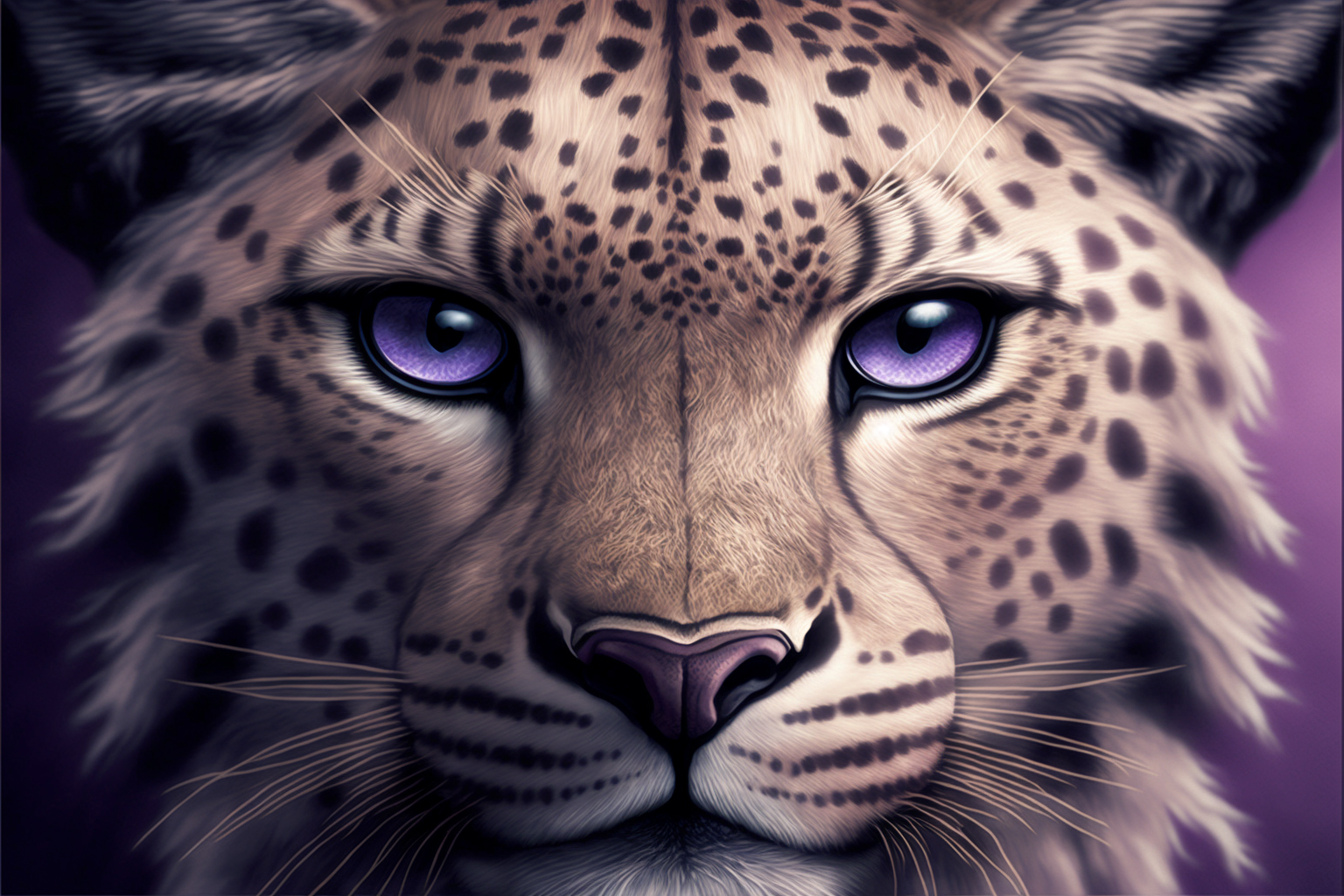 Leopard with purple eyes