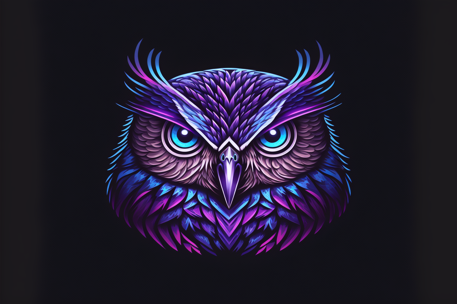 Blue and purple owl logo
