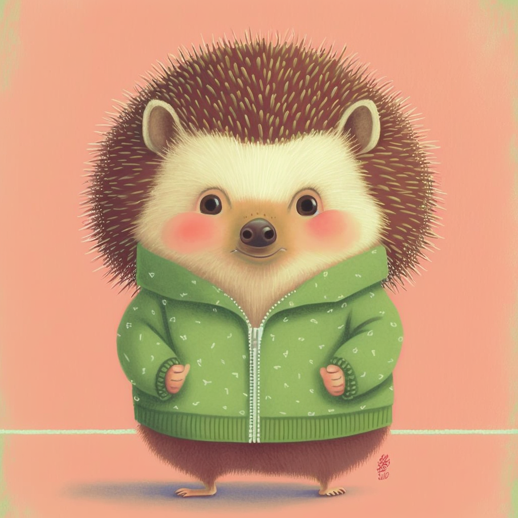 Cute hedgehog in a sweater
