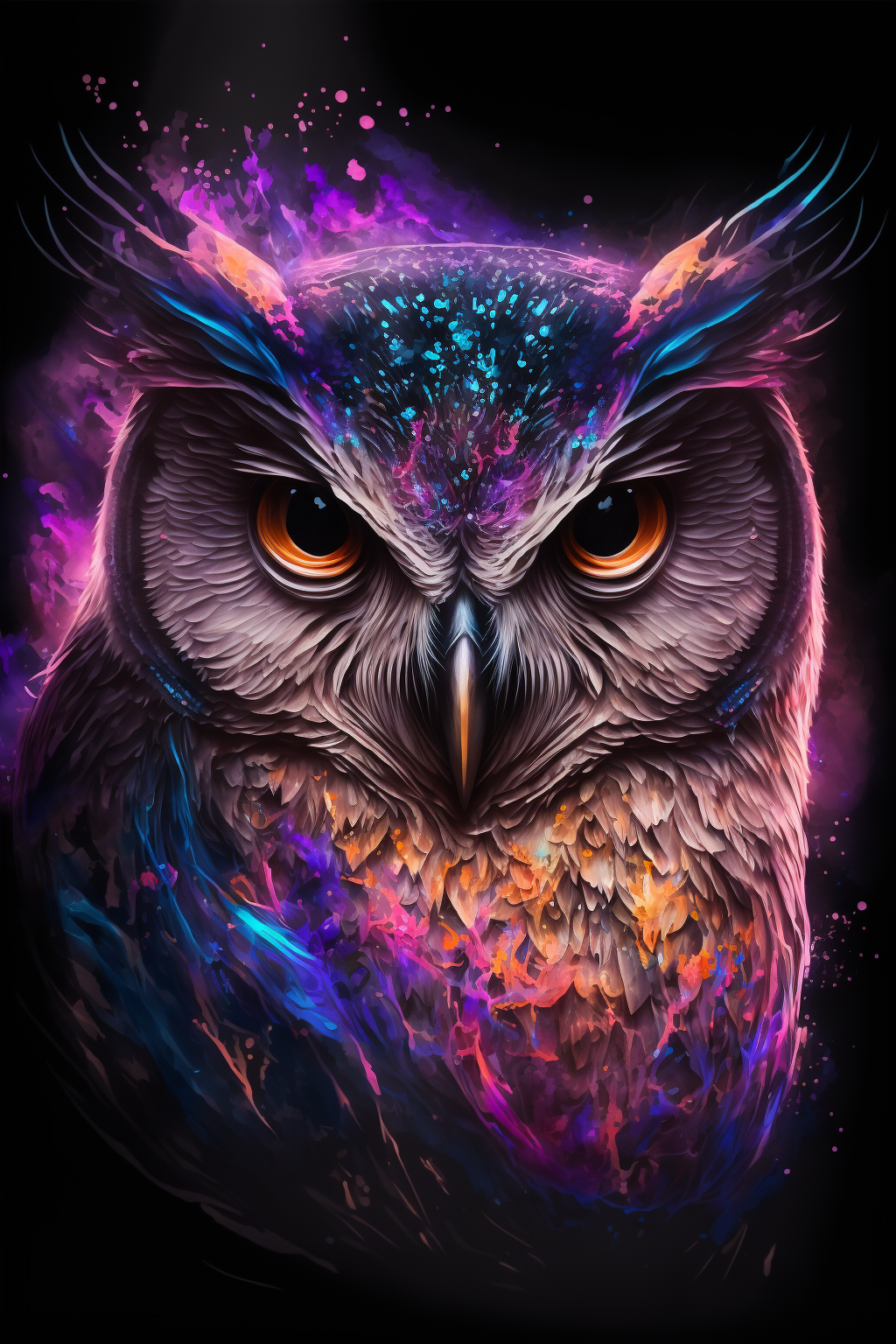 Owl in the style of Cosmic Abstract 4