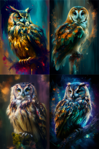 owl, Ethereal Expressionism --ar 2:3 