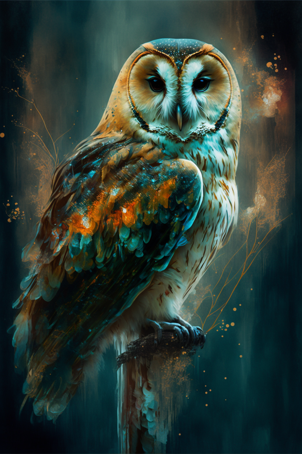 Owl in the style of Ethereal Expressionism 1