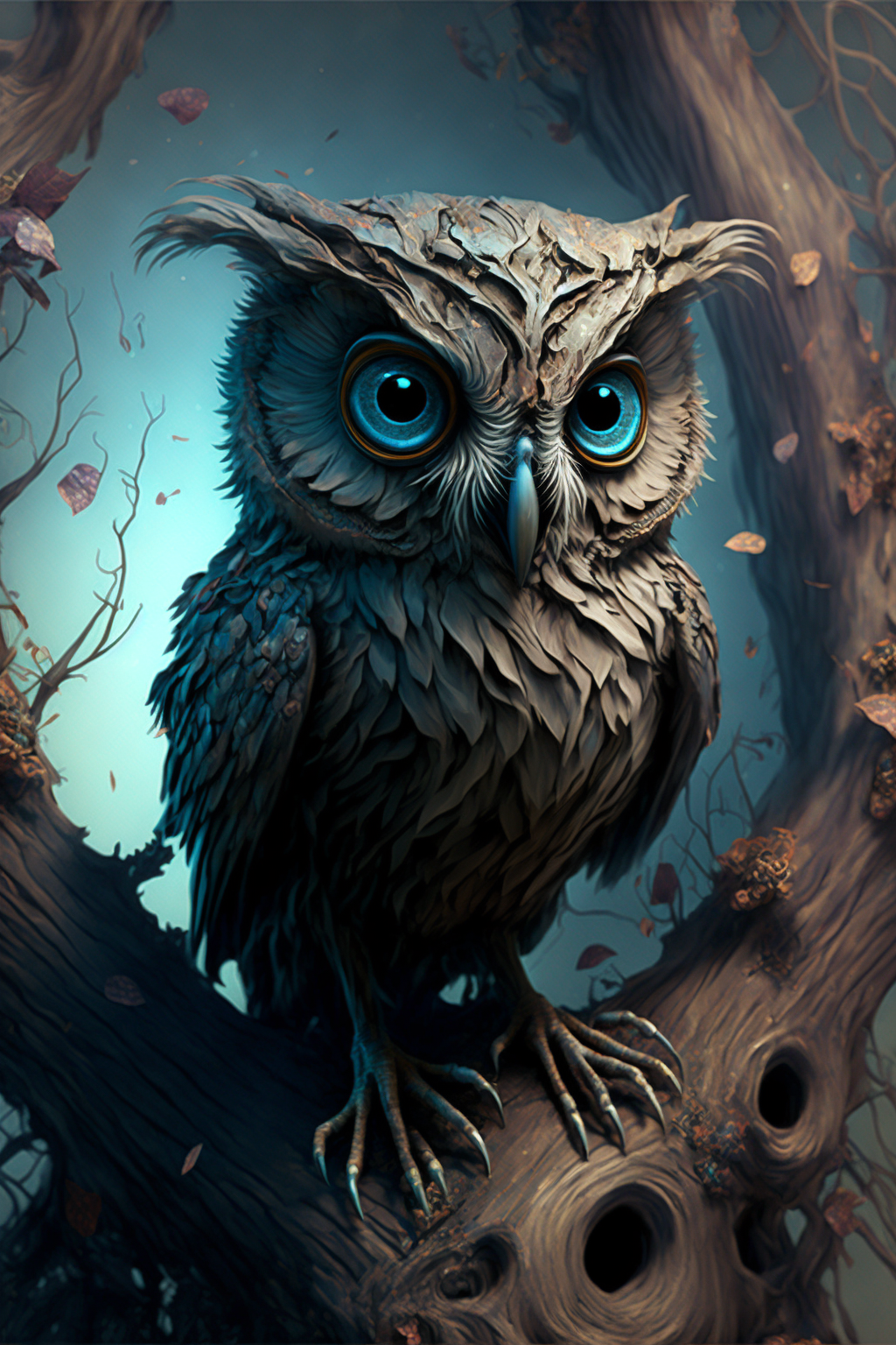 Owl in the style of Fantasy Surrealism 1