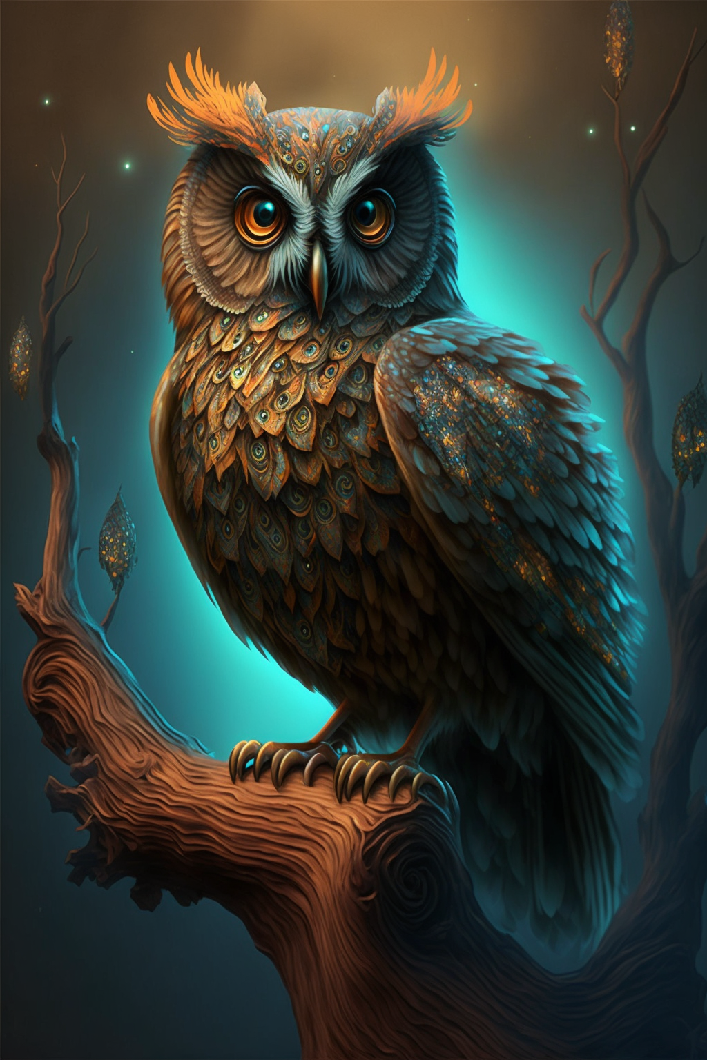 Owl in the style of Fantasy Surrealism 2