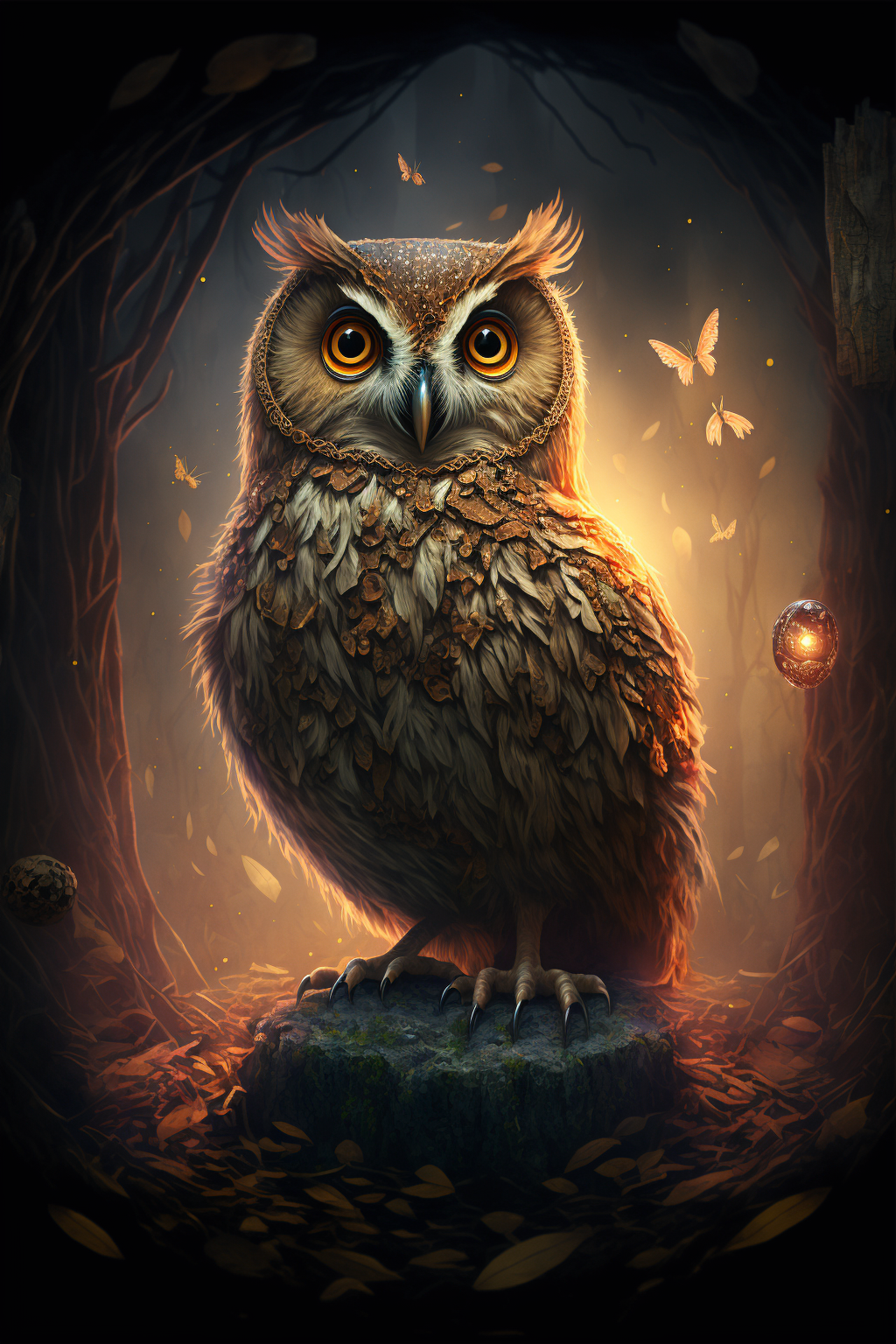 Owl in the style of Fantasy Surrealism 4