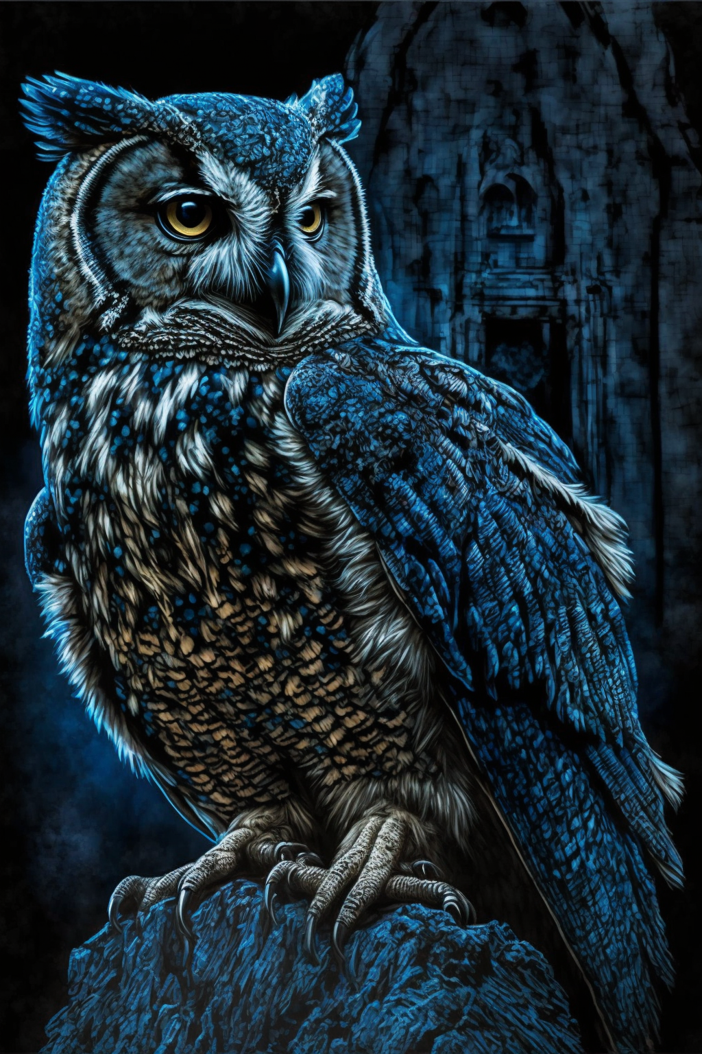 Owl in the style of Gothic Expressionism 2