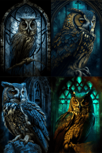 owl, Gothic Expressionism --ar 2:3