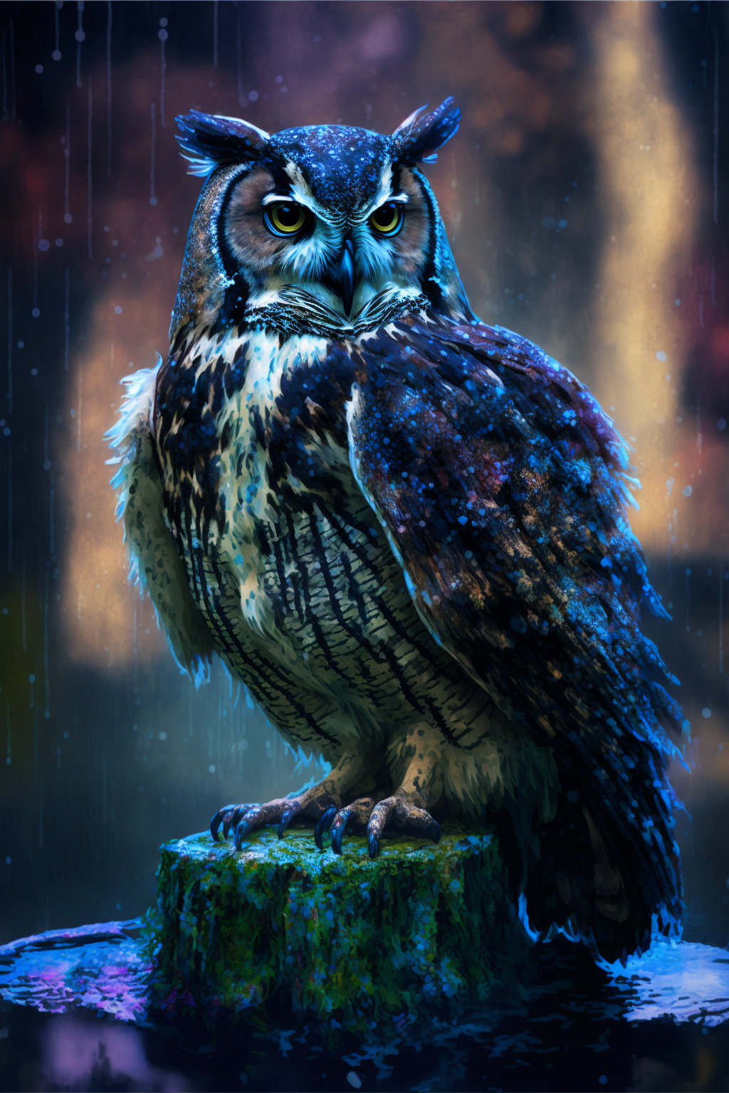 Owl in the style of Gothic Impressionism 2