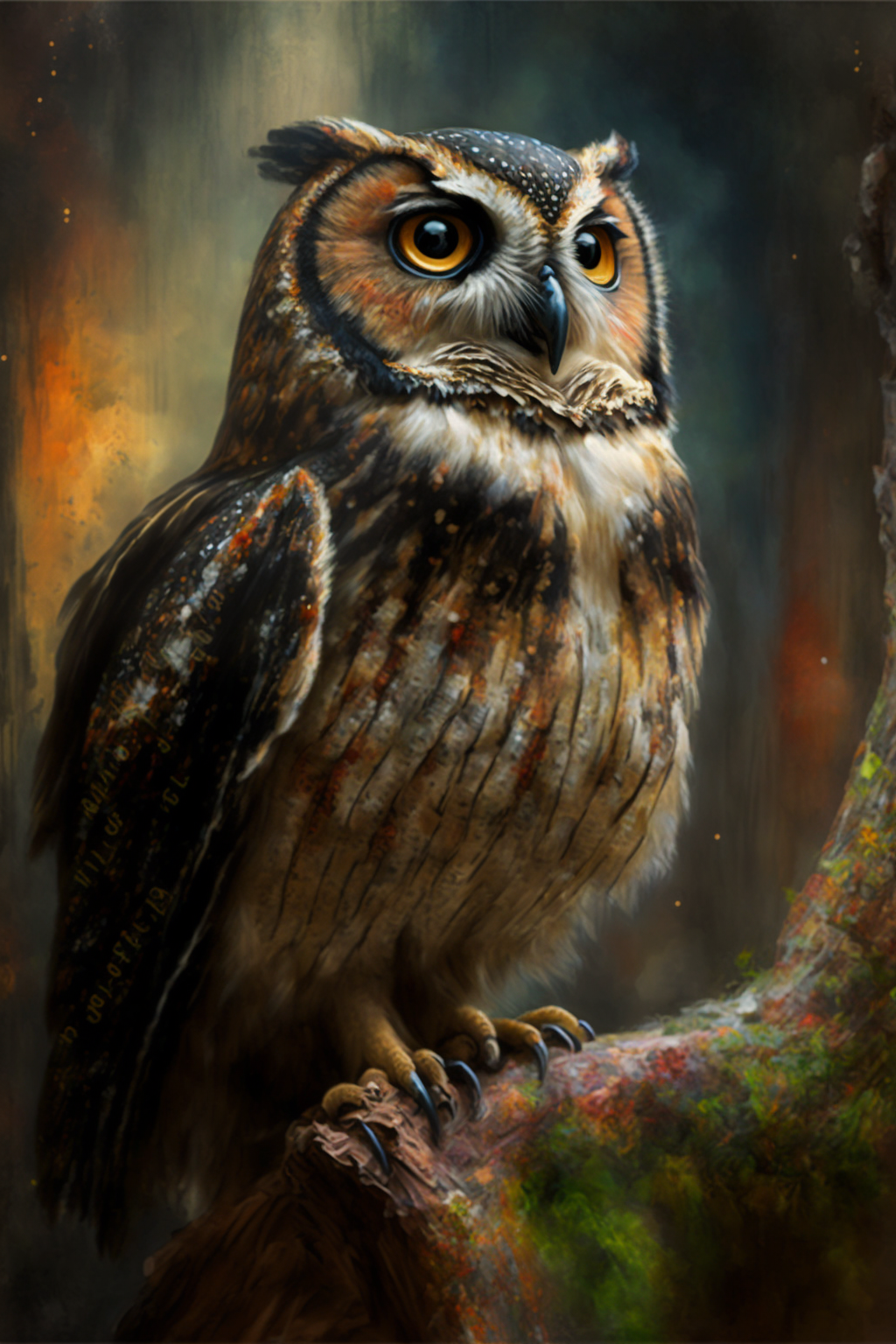 Owl in the style of Gothic Impressionism 3