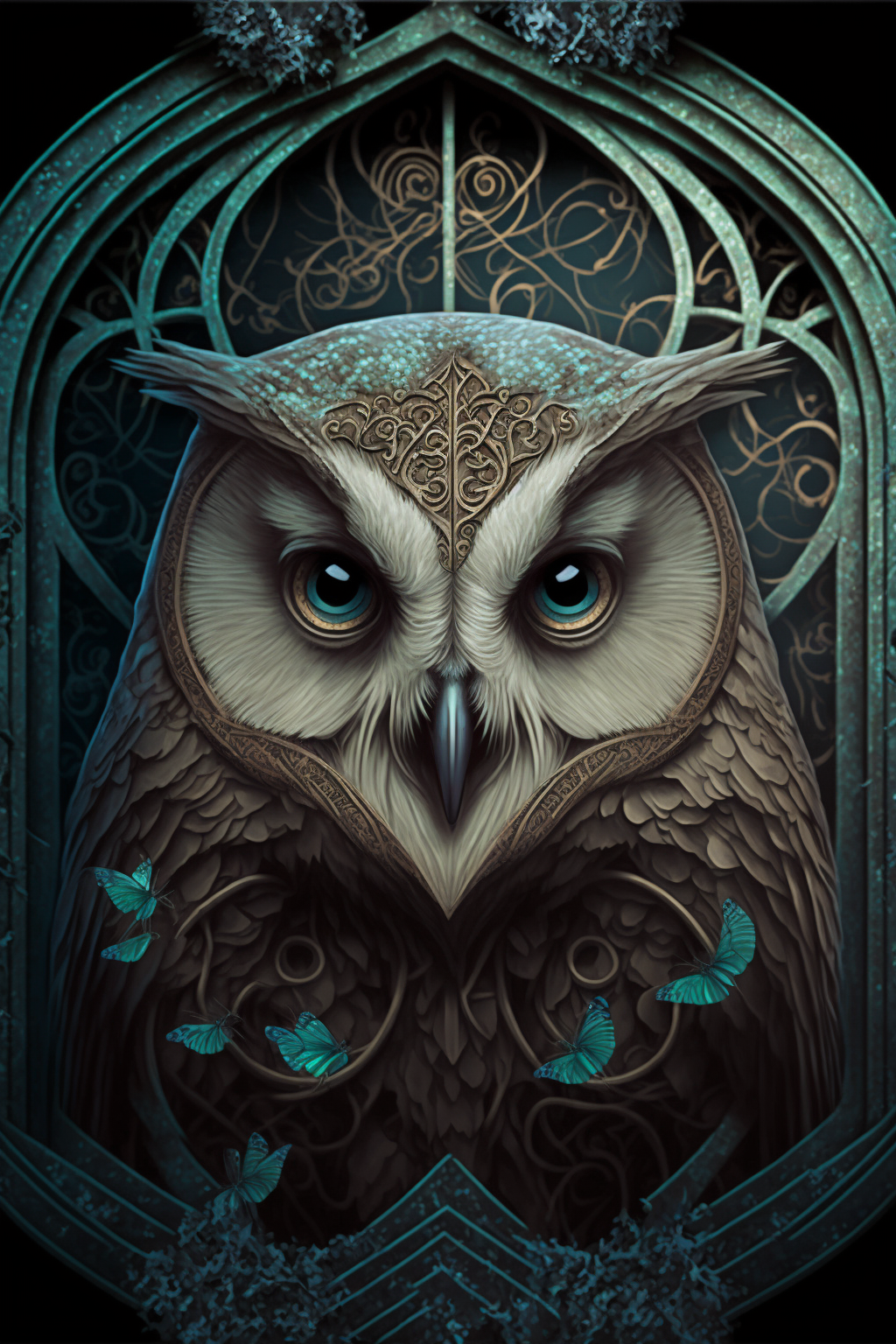Owl in the style of Gothic Surrealist Symbolism 1
