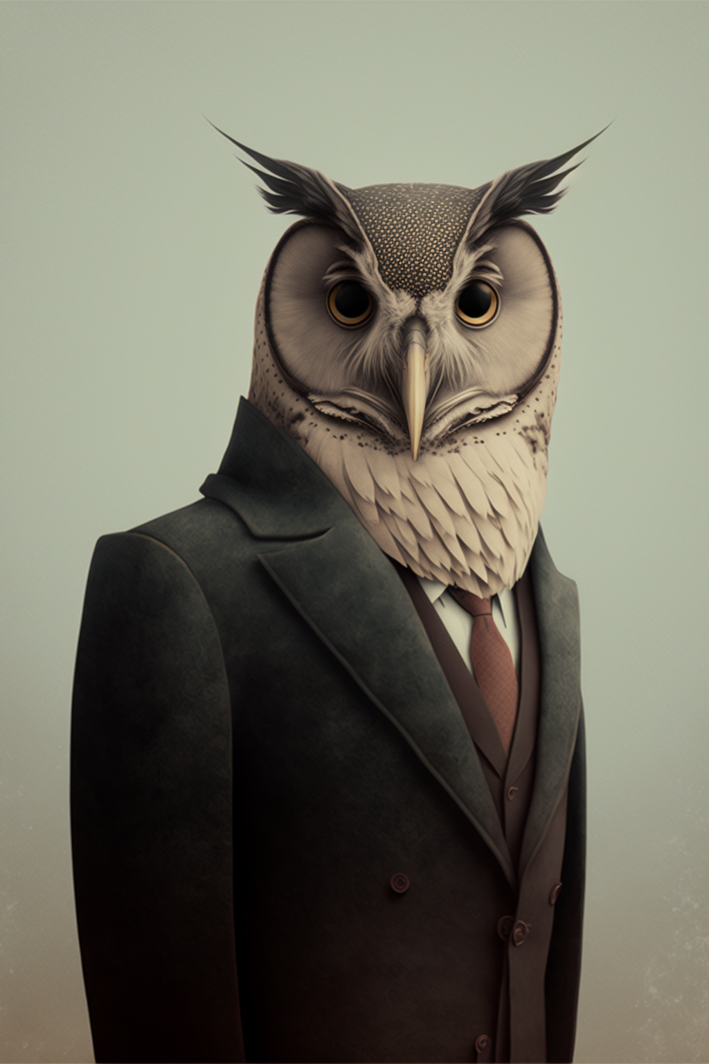 Owl in the style of Minimalist Surrealism 2