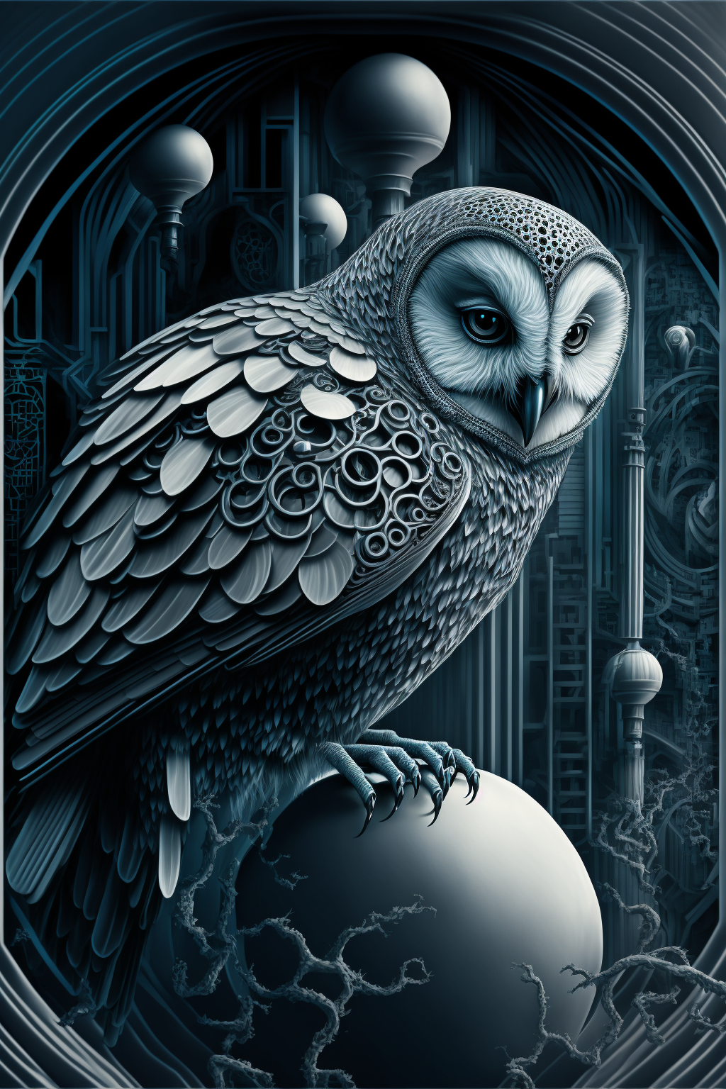Owl in the style of Neo-Futurist 1