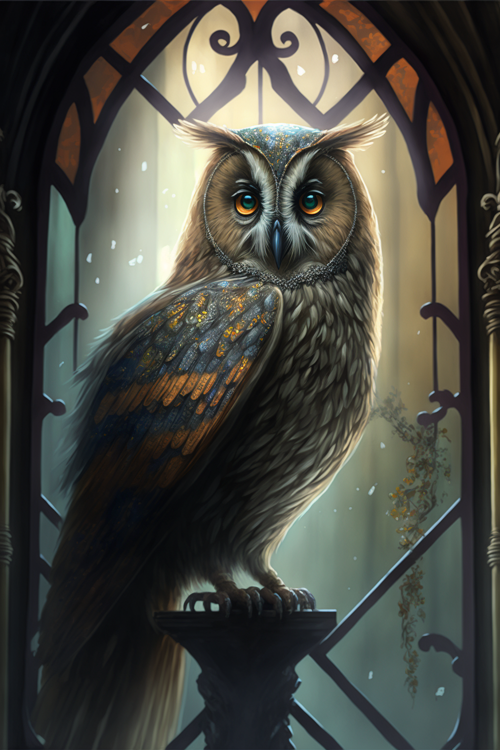 Owl in the style of Neo-Gothic 1
