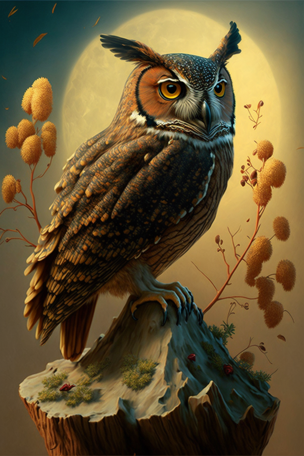 Owl in the style of Surrealist Symbolism 1