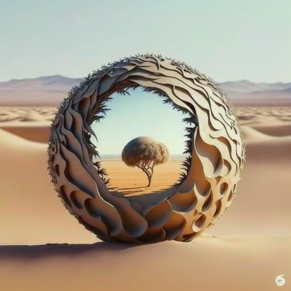 Tree in a sphere in a desert