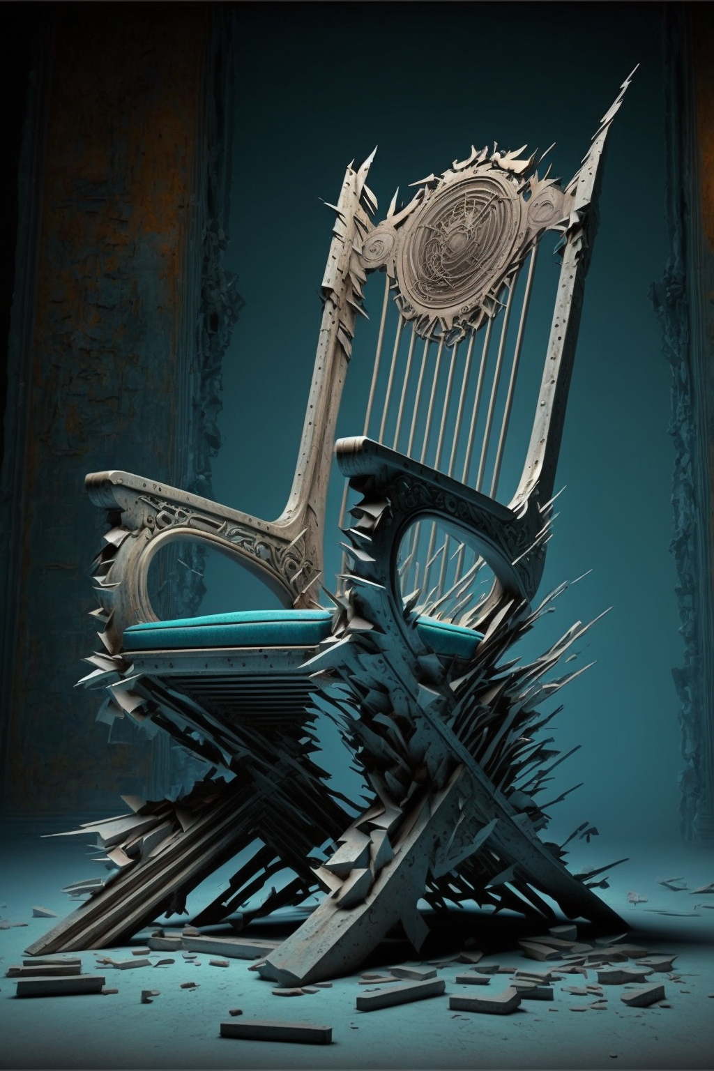 Chair in the style of Dystopian Blade Runnerism 1