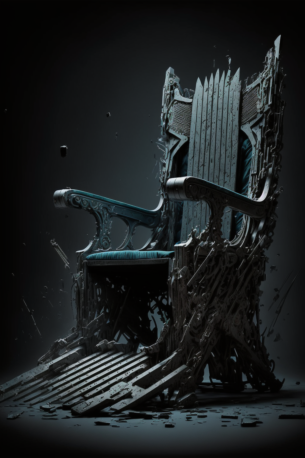 Chair in the style of Dystopian Blade Runnerism 3