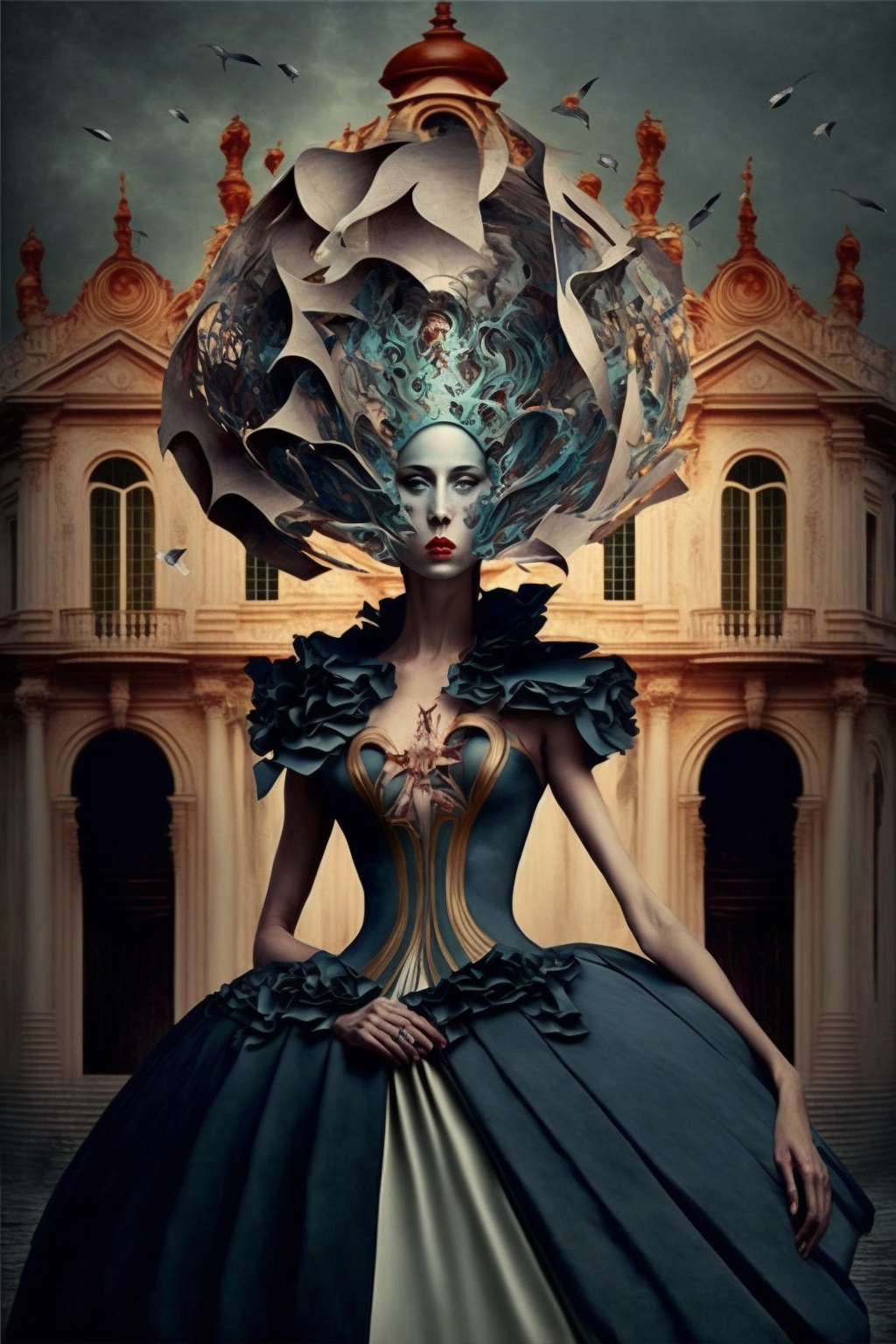 Fashion in the style of Wonderworld-Surrealism 3