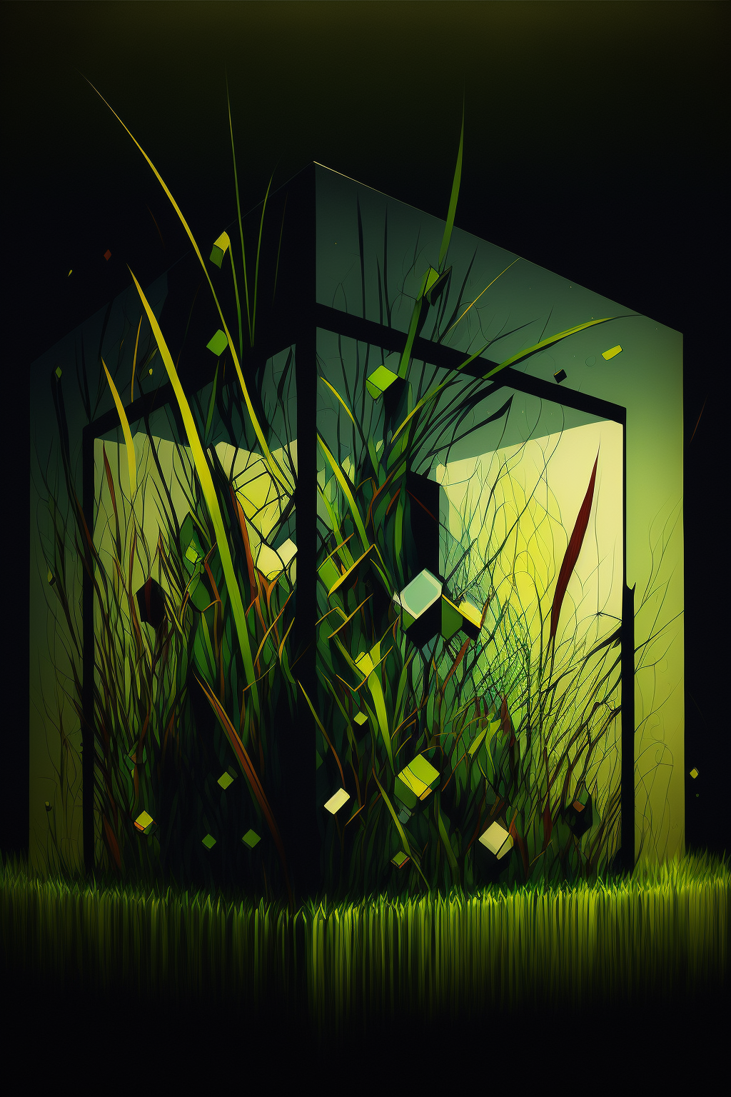 Grass in the style of Automated Cubism 1