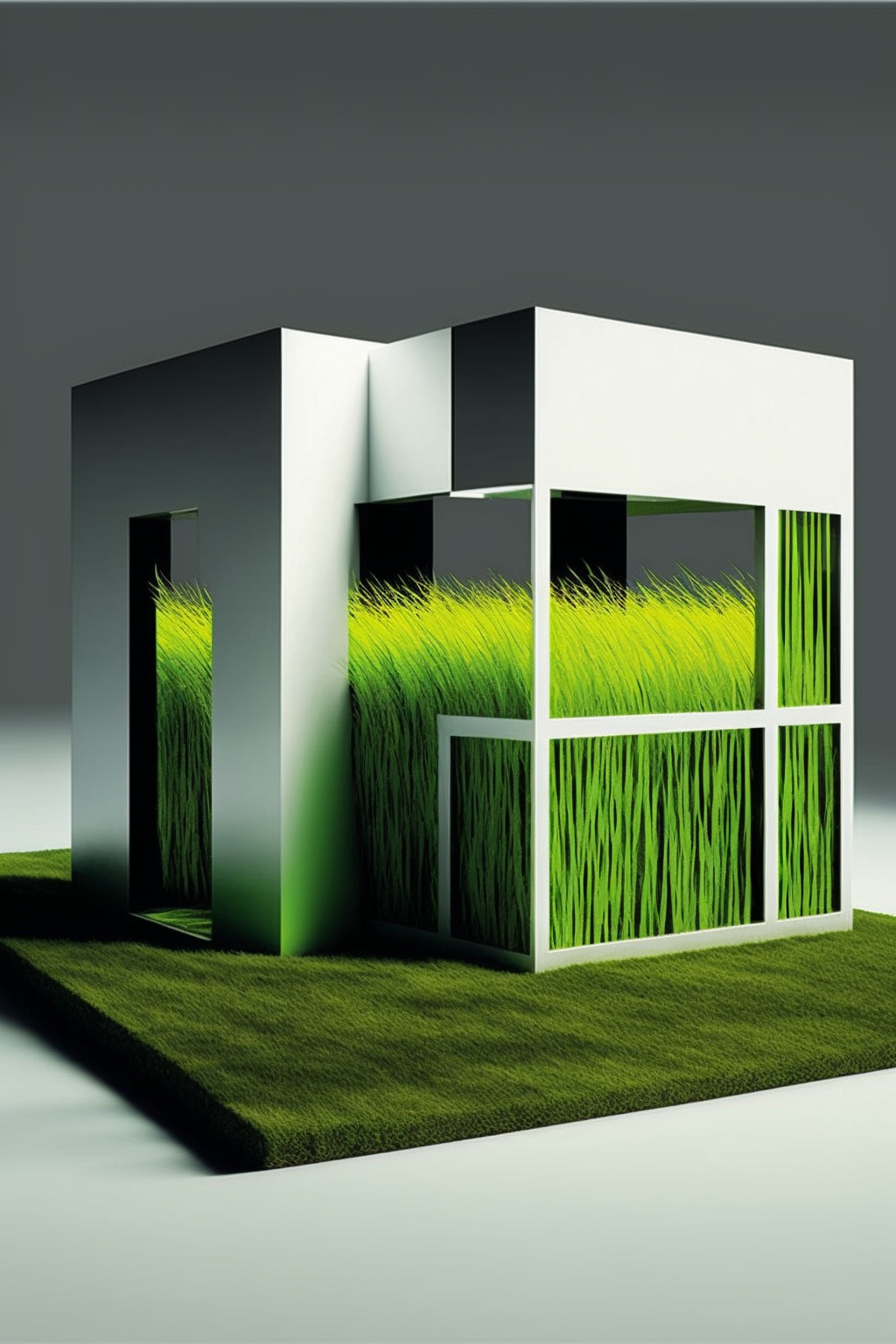 Grass in the style of Bauhaus-Renaissance Revival 1