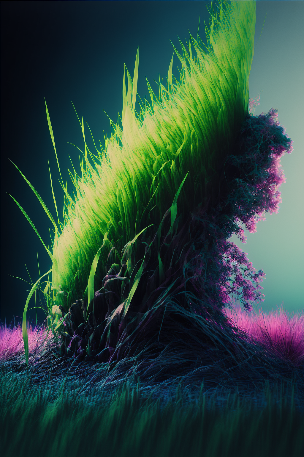 Grass in the style of Kubrickian Synthetic-Digitalism 1