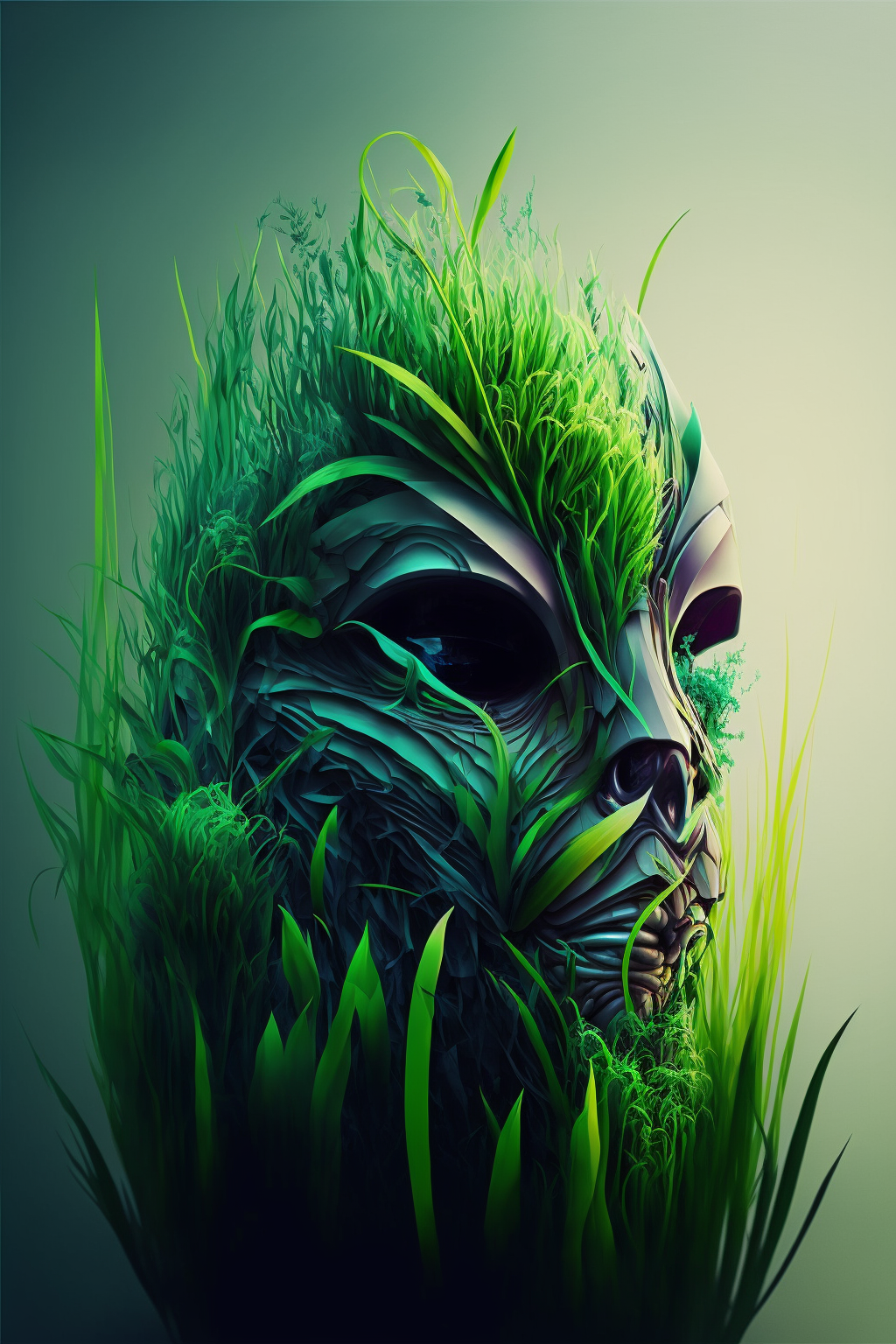 Grass in the style of Kubrickian Synthetic-Digitalism 2