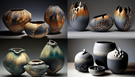 Saggar Fired Ceramics --ar 16:9 --seed 777