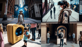 Street Virtual Reality Installation --ar 16:9 --seed 777
