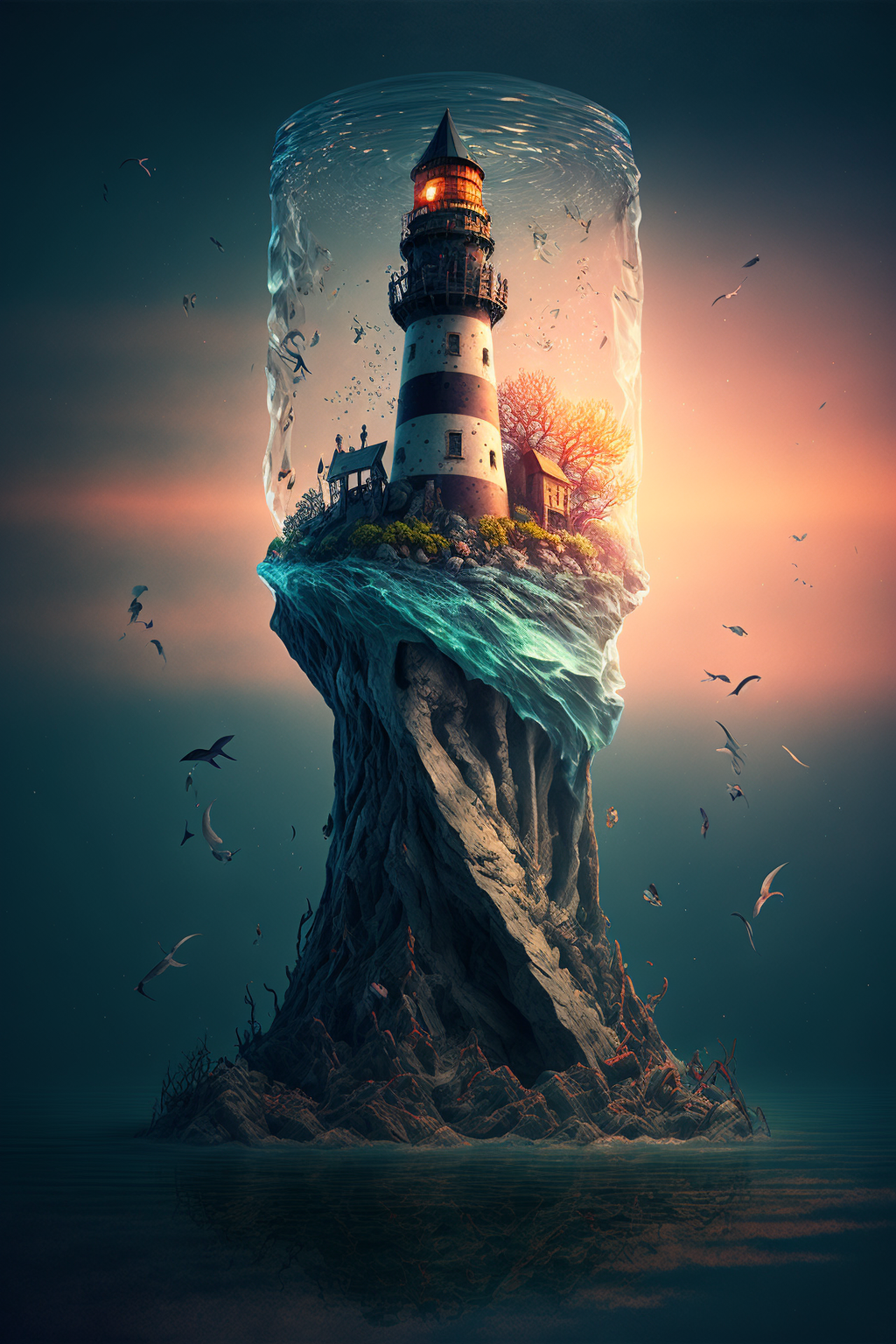 Lighthouse in the style of Psytrance Photography 9