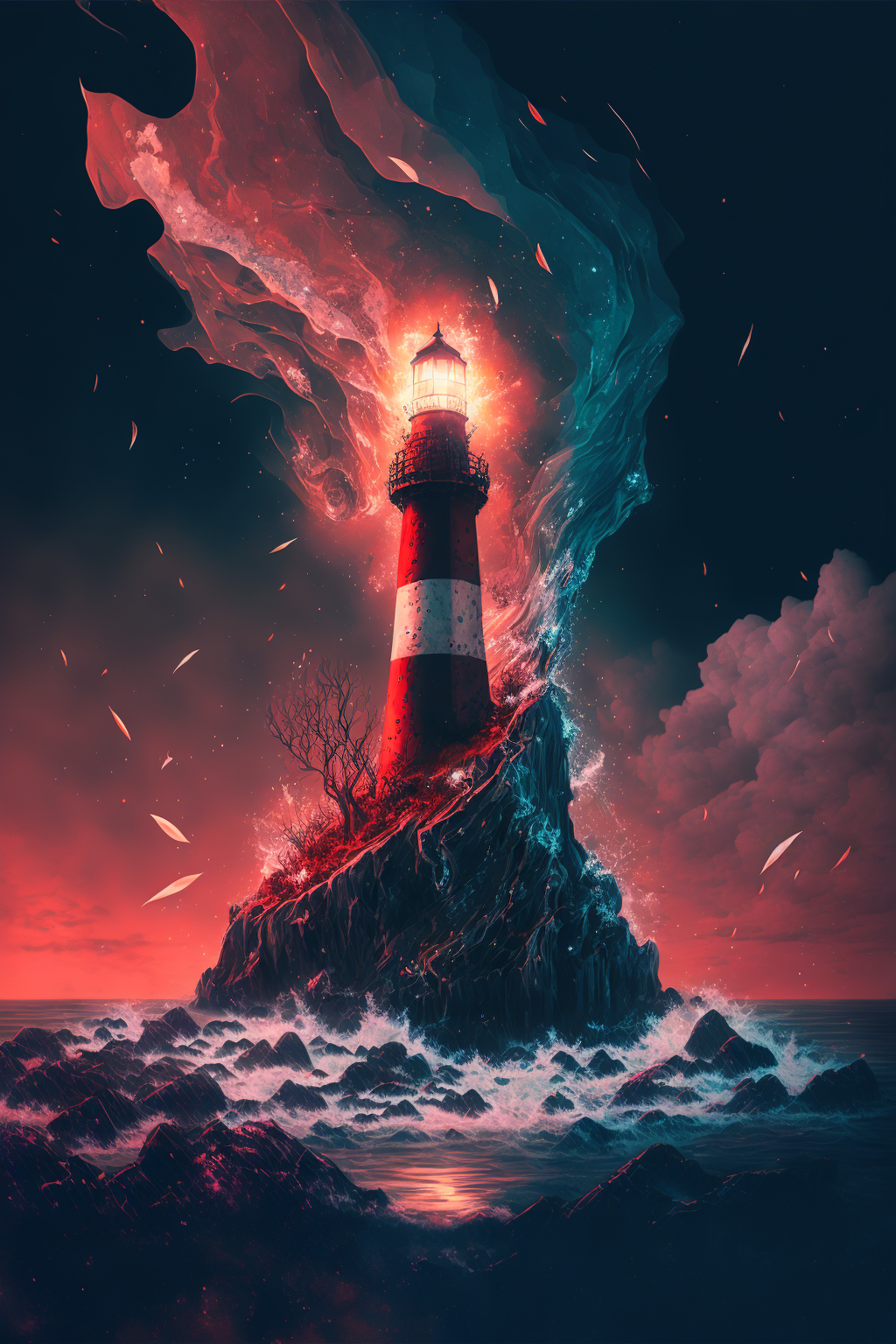 Lighthouse in the style of Psytrance Photography 12