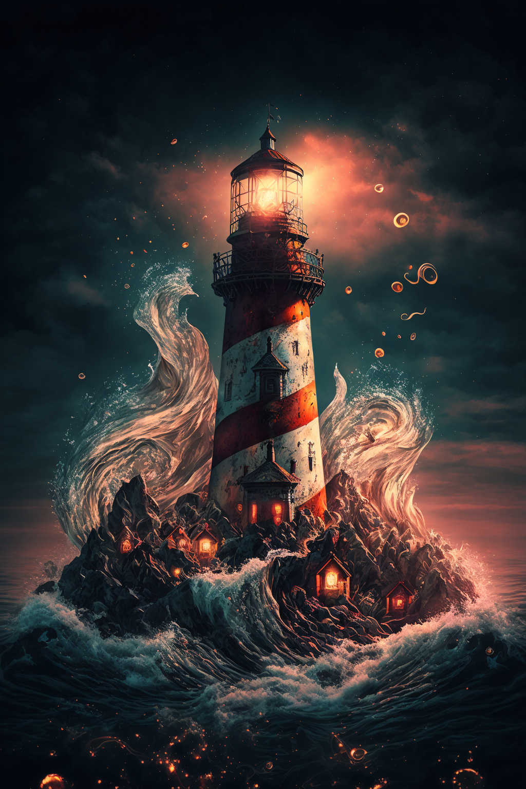 Lighthouse in the style of Psytrance Photography 13