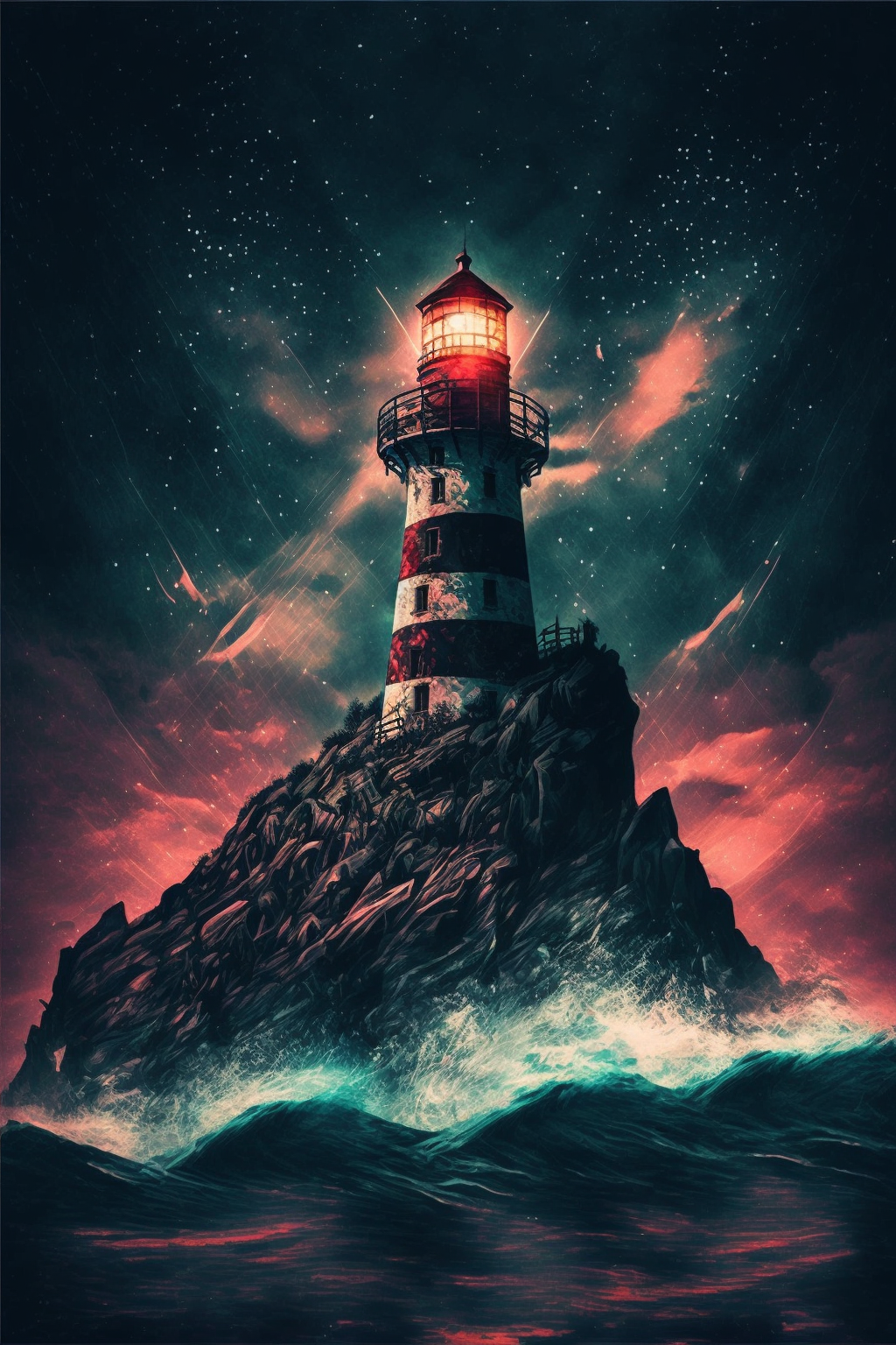 Lighthouse in the style of Psytrance Photography 15