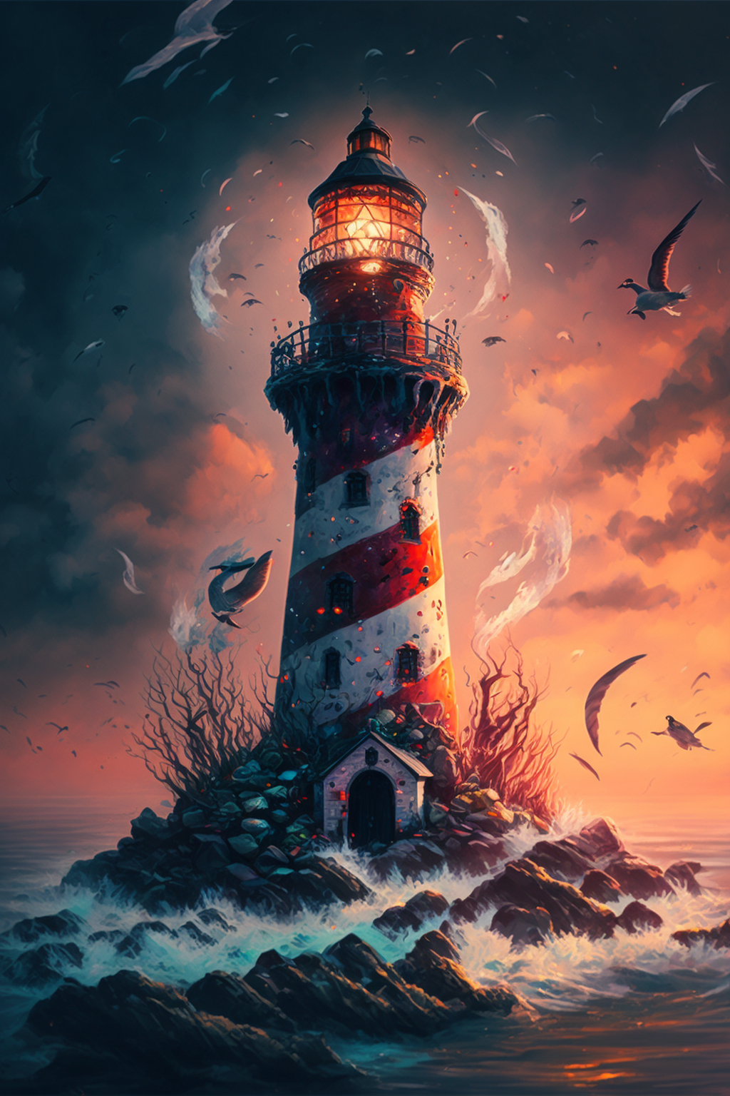 Lighthouse in the style of Psytrance Photography 16