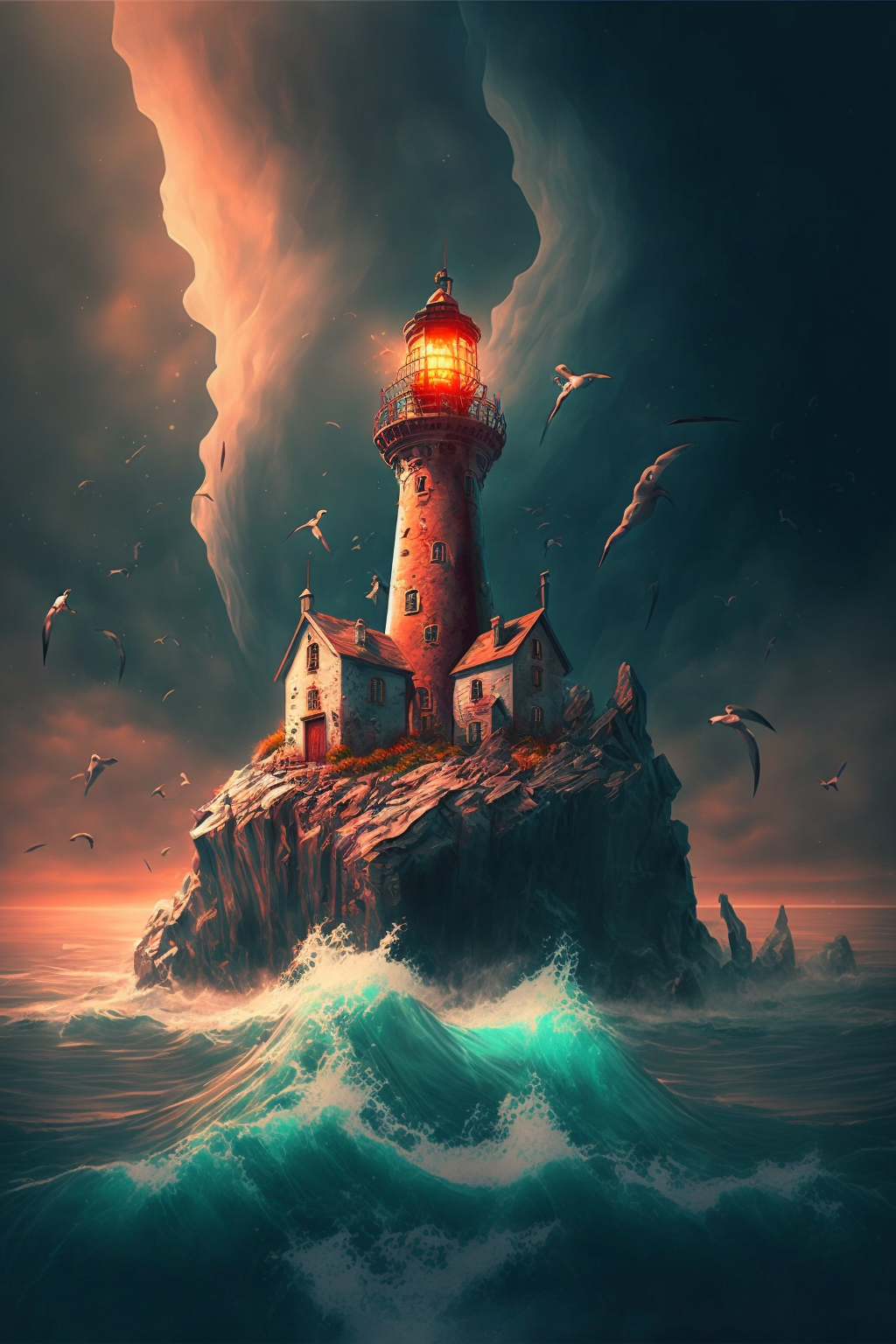 Lighthouse in the style of Psytrance Photography 21