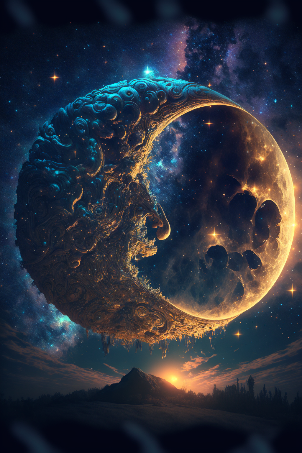 Moon in the style of Psytrance UHD 7