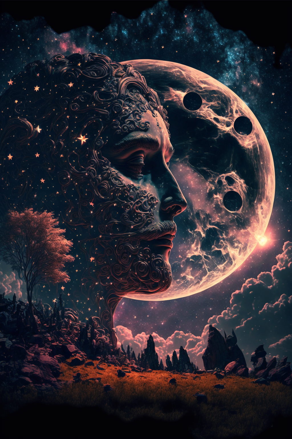 Moon in the style of Psytrance UHD 8