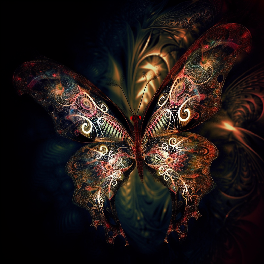 Midjourney v5 Butterfly in the style of Psytrahce 1
