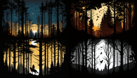 forest, Silhouette --seed 777 --ar 16:9