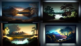 landscape, Light panel --seed 777 --ar 16:9