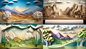 landscape, Seamless paper backdrop --seed 777 --ar 16:9
