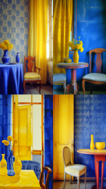 Interior, Blue-Yellow --no text, mockup --ar 9:16 --seed 777 --v 5