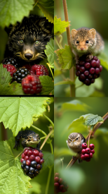 Boysenberry, Wildlife --no text, mockup --seed 777 --ar 9:16 --v 5