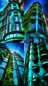 Architecture, Green-Blue --no text, mockup --ar 9:16 --seed 777 --v 5