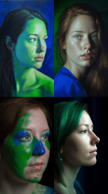 Portrait, Green-Blue --no text, mockup --ar 9:16 --seed 777 --v 5